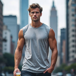 Muscle sin mangas lavado Boxy camisetas hombres personalizado corte hombro chalecos camiseta sin mangas Boxy chaleco niños - Product Image 6