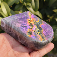 Cristales y Piedras de Labradorita Púrpura en Bruto al por Mayor, de Alta Calidad, para Sanación y Feng Shui, Pulidos, de Forma Irregular, en Oferta