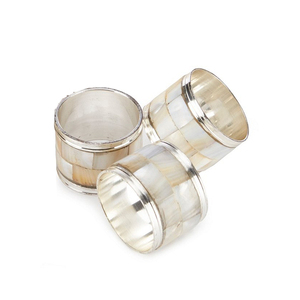 Rond de serviette nickelé Design écrou, Rond de serviette en métal, Rond de serviette plaqué argent - Product Image 2