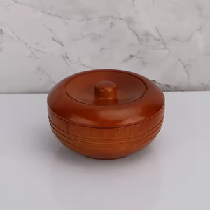 Tazón de Sopa Artesanal de Madera con Tapa, Diseño Clásico para Fiestas, Vacío, de Crescent Crafts - Product Image 4