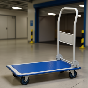 Light Grey Hospital <b>Trolley</b> with 150 kg Load Capacity <b>Platform</b> 720x470 mm Steel Tube for Loading Area - Product Image 3