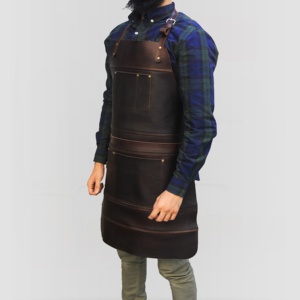 Tablier en cuir pour barbecue couleur personnalisée avec porte-outil porte-serviettes porte-bouteille kit de cuisson - Product Image 2