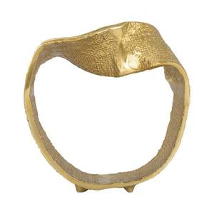 Sculpture élégante en boucle de Mobius en aluminium, pièce d'art décorative en or poli pour intérieurs de bureau à domicile - Product Image 6