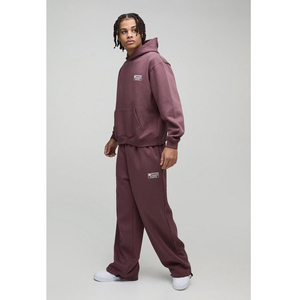 Conjunto Deportivo para Hombre, Color Malva, Sudadera con Capucha Extra Grande y Pantalones Deportivos Anchos, Estilo Casual, Marca Privada OEM Trackstar - Product Image 1
