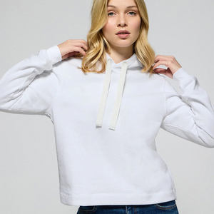 Top Quality Custom <b>White</b> <b>Women's</b> Full Length Hoodie Anti-Wrinkle & Breathable Blank <b>Hoodies</b> <b>For</b> <b>Woman</b> Workout Gym Zip Up Hoodie - Product Image 1