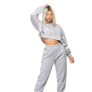 ชุดกีฬาแบบลำลองสำหรับผู้หญิงเสื้อสั้นมีฮู้ดสไตล์เรียบง่ายชุดวอร์มสำหรับใส่เล่นกีฬาฤดูหนาว - Product Image 2