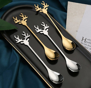 Cubiertos elegantes con mango de perla plateada hechos a medida, cubiertos con espejo para mesa de comedor de acero inoxidable chapados en oro - Product Image 4