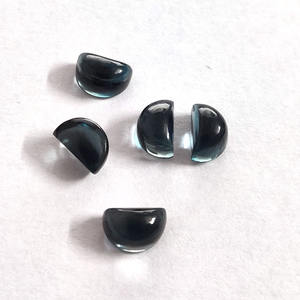 Topacio azul Natural de media luna, 8mm, 2,08 cts, AA + color, grado ojo limpio, Topacio Azul auténtico, gemas en forma de D - Product Image 4