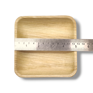 Assiette carrée peu profonde jetable de 5 "la plus vendue-vaisselle durable en feuille de palmier Areca pour restaurant et usage domestique - Product Image 2