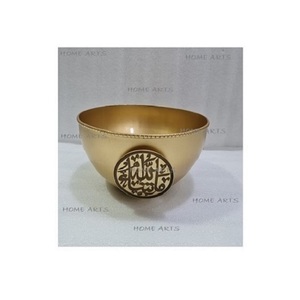 Bol à chocolat en bois de conception classique avec bol de nourriture de forme ronde fait main de travail islamique d'acier inoxydable en Inde - Product Image 5