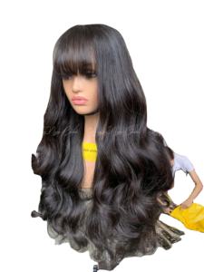 Export Raw Virgin Vietnam 26 ''Ondulado natural 5x5 Hd Peluca con cierre de encaje Cabello de un solo donante Precio al por mayor Proveedor de Vietnam - Product Image 6