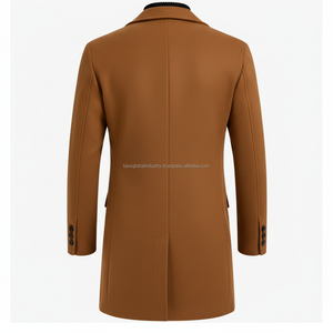 Abrigo de Lana Color Tabaco para Hombre, Personalizado, Fabricante de Ropa de Invierno OEM y Marca Privada - Product Image 2