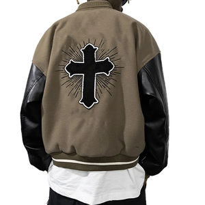 Chaquetas universitarias de hombre profesionales personalizadas al por mayor OEM, diseño personalizado y cuello alto de color - Product Image 2