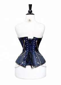 Corsé de piel sintética gótica para mujer, corpiño, estilo Punk, adelgazante, transpirable, ecológico, antibacteriano, con cremallera frontal, ropa moldeadora para el cuerpo - Product Image 3