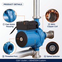 Pompe de recirculation d'eau chaude JINGONG LPS15-9 220V/110V 2026, 3 vitesses commutables, 3/4'', basse pression, personnalisable OEM pour maisons familiales