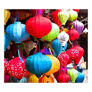 Lanternes en soie vietnamiennes traditionnelles colorées décoratives de haute qualité - Lanterne suspendue d'extérieur antique 99GD - Product Image 6