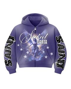 Sudaderas Extra Grandes con Logotipo Personalizado para Hombre, Estilo Lavado Ácido, con Cierre, Estampado en Serigrafía y Pedrería, Colección 2026 - Product Image 3