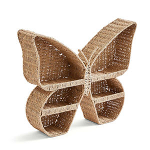 Étagère murale en herbe de mer en forme de papillon élégante Décoration en osier tissé à la main Haute qualité OEM ODM Usine de vente en gros - Product Image 6