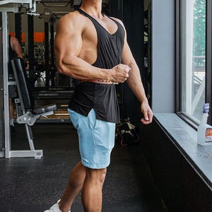 Short de gymnastique athlétique personnalisé pour hommes avec poche Short de survêtement de musculation décontracté pour motard avec poches - Product Image 2