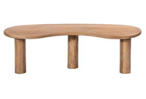 Moderno K.D. Mesa de centro de madera de mango orgánico ligera con muebles de sala de estar decorativos y portátiles de altura ajustable - Product Image 4