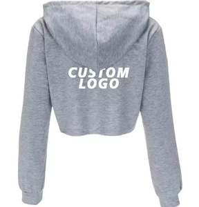 Sudadera Corta para Mujer al por Mayor, Tela de Algodón, Material Suave, Fabricación Directa de Fábrica OEM - Product Image 3