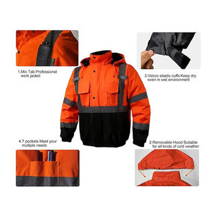 Chaqueta de trabajo pesado de invierno para hombre a medida Ropa de trabajo de invierno de alta visibilidad con resistencia al agua Ropa DE SEGURIDAD reflectante - Product Image 3