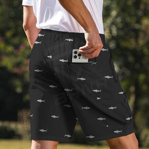 Pantalones Cortos de Playa para Hombre, con Cintura Elástica, Estampados, Transpirables, Casuales, para Verano, Pesca, con Decoración de Patrón Sólido - Product Image 2