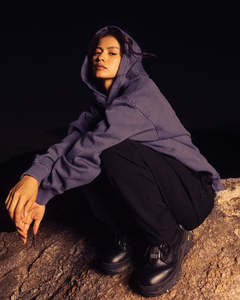 Sweat à capuche unisexe surdimensionné avec logo personnalisé, épaules tombantes, matière en molleton respirant, 100% coton, fermeture éclair, pour homme, hiver - Product Image 5