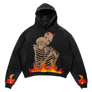 New Arrivals Cool Men's Hoodies Skull Print Male Autumn Winter Unisex Pullovers High Quality Top Fashion Man Hip Hop Hoodies