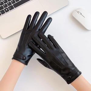 Guantes de Piel de Oveja Personalizados para Mujer, con Pantalla Táctil, Térmicos, Forrados de Algodón para Invierno, Casuales, Cálidos, para Exteriores - Product Image 3