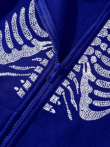 Sudaderas ligeras para hombre 100% algodón térmico de buena calidad con el mejor Material temporada de invierno decoración de diamantes de imitación - Product Image 5