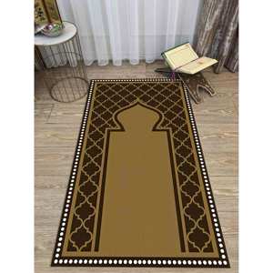 Alfombra de Oración Musulmana Marrón: Alfombra Religiosa Lavable a Máquina, Alfombra Estampada, Alfombra Suave con Pelo Corto - Product Image 5