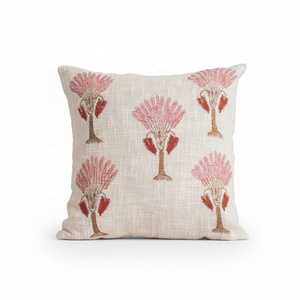 Nueva Colección de Fundas de Cojín de Algodón con Estampado Floral a Mano, Fundas Decorativas para Cojines de Sofá para Sala de Estar - Product Image 1