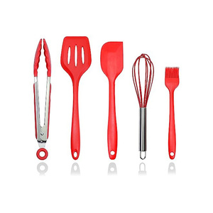 New Silicone Products Home and Kitchen Accessories 5Pcs Heat Resistant Food Silicone Kitchen <b>Utensils</b> Cheap Cooking Spatula Set - Product Image 4
