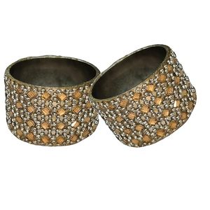 Rond de serviette en cristal de qualité super export avec finition dorée ronde dernière conception pour décor de table de mariage - Product Image 4