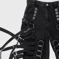 Jeans pour femmes, pantalon cargo personnalisé en métal lourd, style hip-hop, streetwear pour hommes