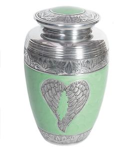 URNE DE CRÉMATION DE TOURBILLON DE PLUMES CLASSIQUES EN MÉTAL POUR CENDRES HUMAINES - Product Image 4