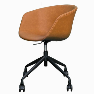 Chaise pivotante réglable moderne GAKH-53PU avec coussin en cuir pour la maison, le bureau ou les salles de conférence, en aluminium et PU durables - Product Image 4