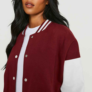 Chaqueta Varsity Deportiva y Elegante para Mujer 2024, Cuerpo de Algodón de Alta Calidad, Mangas de Piel de Oveja, Resistente al Viento, Ecológica, para Invierno - Product Image 5