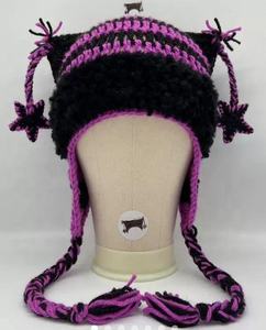 Nuevo Gorro Tejido a Mano con Orejas de Gato y Rayas Estrelladas, Protección para las Orejas, Moderno y Versátil para Halloween - Product Image 5