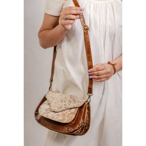 LW Genuine Leather and Real Fur Handbag with Single Strap <b>Unique</b> Stylish Vintage Women's Sling Bag Dressy and Portable - Product Image 3