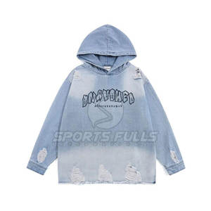 Sudadera con capucha con cremallera de lana desgastada bordada para hombre de invierno con diseño personalizable de tela pesada de estilo urbano - Product Image 3