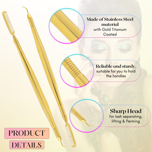 Herramienta de elevación de pestañas arcoíris a granel, herramienta de pestañas de Punta puntiaguda de 45 grados, salón de belleza para permanente, acero inoxidable japonés antideslizante - Product Image 3
