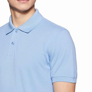 Polo pour homme de couleur bleu ciel, coupe ajustée, manches courtes, pull-over, t-shirt pour homme adulte, vêtements décontractés d'été, polo pour homme - Product Image 3