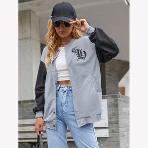 Chaqueta Varsity Bordada para Mujer, Invierno 2026, Estilo Urbano, Chaqueta de Béisbol de Lana - Product Image 1