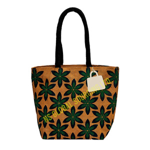 Sac classique de grande capacité en jute pur Sac à main en jute pour femme adapté à toutes les saisons Occasions décontractées et formelles - Product Image 1