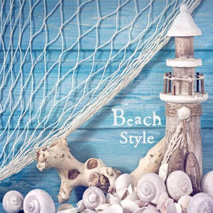 Decoración de Red de Pesca con Diseño Costero de Conchas Marinas de Resina para Colgar en Forma de Cuerda - Product Image 1