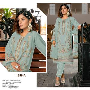 ชุดซอลวาร์จากปากีสถานสำหรับผู้หญิงเย็บแบบกึ่งสำเร็จรูปเย็บ - Product Image 2