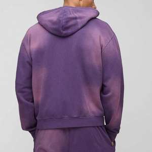 Sweat à capuche surdimensionné en coton 100% personnalisé, lourd, streetwear, délavé au soleil, avec fermeture éclair pour homme, qualité supérieure, sweat à capuche tendance - Product Image 6