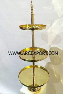 Support à gâteau suspendu doré à 2 niveaux Support à gâteau décoratif pour fruits Support à gâteau pour mariage et fêtes Fournitures - Product Image 5